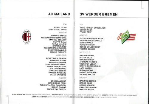 EC I CHAMPIONS LEAGUE 93/94 Werder Bremen - AC Mailand / Milan, 16.03.1994 - 第 6/12 張圖片