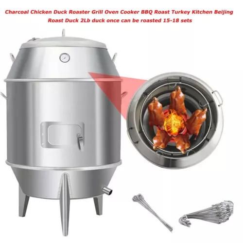Charcoal Chicken Duck Roaster Grill Oven Cooker BBQ Roast with Hook for Turkey
