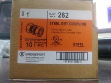 BRIDGEPORT 262 STEEL EMT COMPRESSION COUPLING 1 INCH NEW BOX OF 10