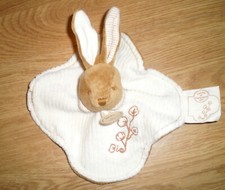 Doudou et compagnie lapin rabbit bunny hase beige crème blanc coton bio plat 