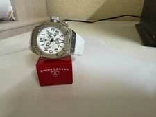 Unisex Swiss Legend 10535 Trimix  Diver Chronograph Watch White 39mm
