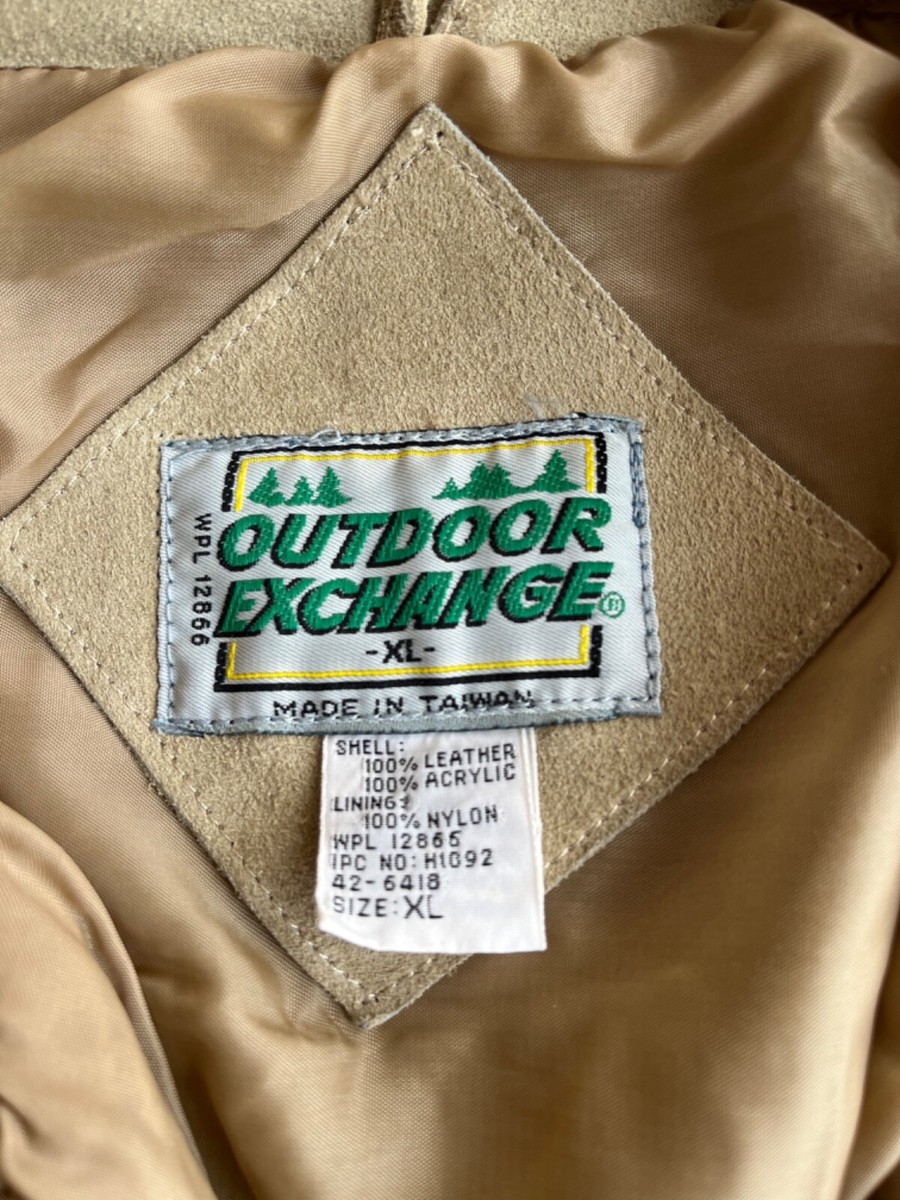 Rare Vintage Outdoor Exchange Leather Suede Sweater Jacket Men's