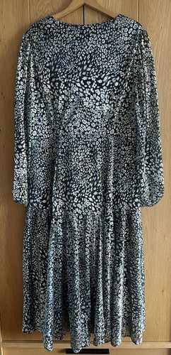 JOANNA HOPE Silver Blue Occasion Dress Size 22 Evening Dip Hem Wedding Races - Picture 8 of 14