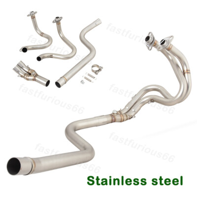For Kawasaki Versys-X 300 X250 2017-2023 Exhaust Muffler Header Link Pipe Steel