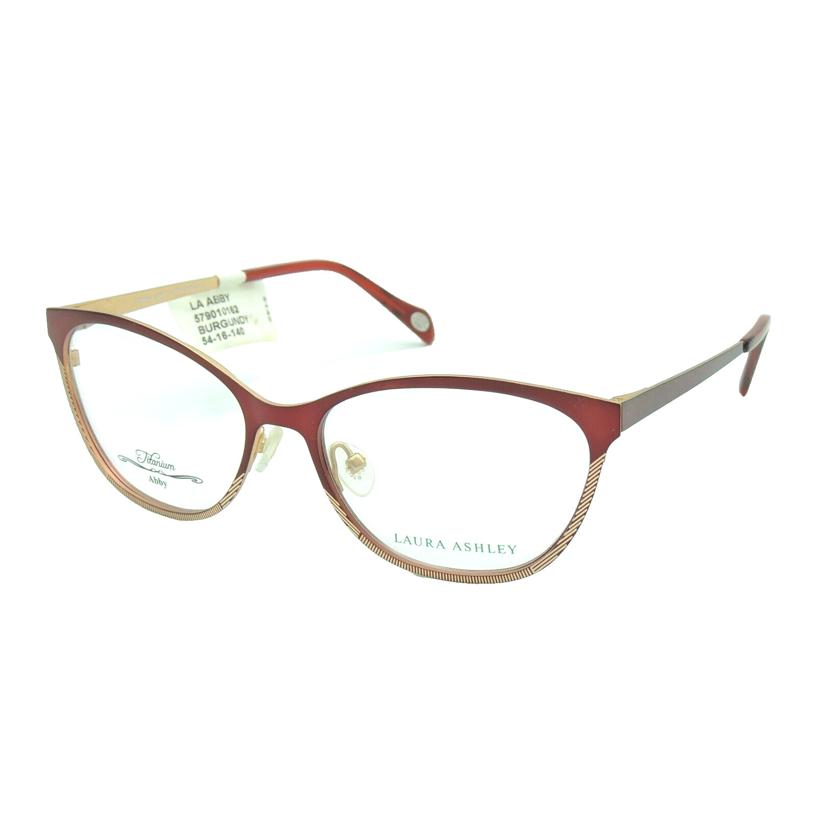 Laura Ashley Abby Titanium Burgundy Eyeglass Frame 54 16 140