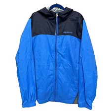 Columbia Full Zip Embroidered Large Multicolor Hooded Windbreaker Youth Jacket