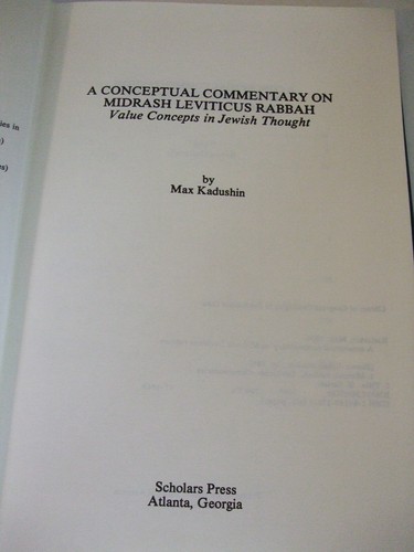 A Conceptual Commentary on Midrash Leviticus Rabbah by Max Kadushin - Picture 4 of 6