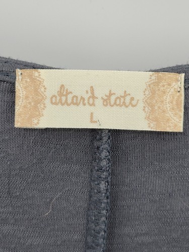 Altar'd State Dress Womens Large Gray Scoop Neck Long Sleeve Flared Mini Flowy - Picture 3 of 8