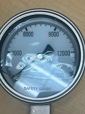 #ad #ad Bourdon 4001 9LV GF Pressure Gauge 15000 4” 9 16 Autoclave Bottom Filled $100.00