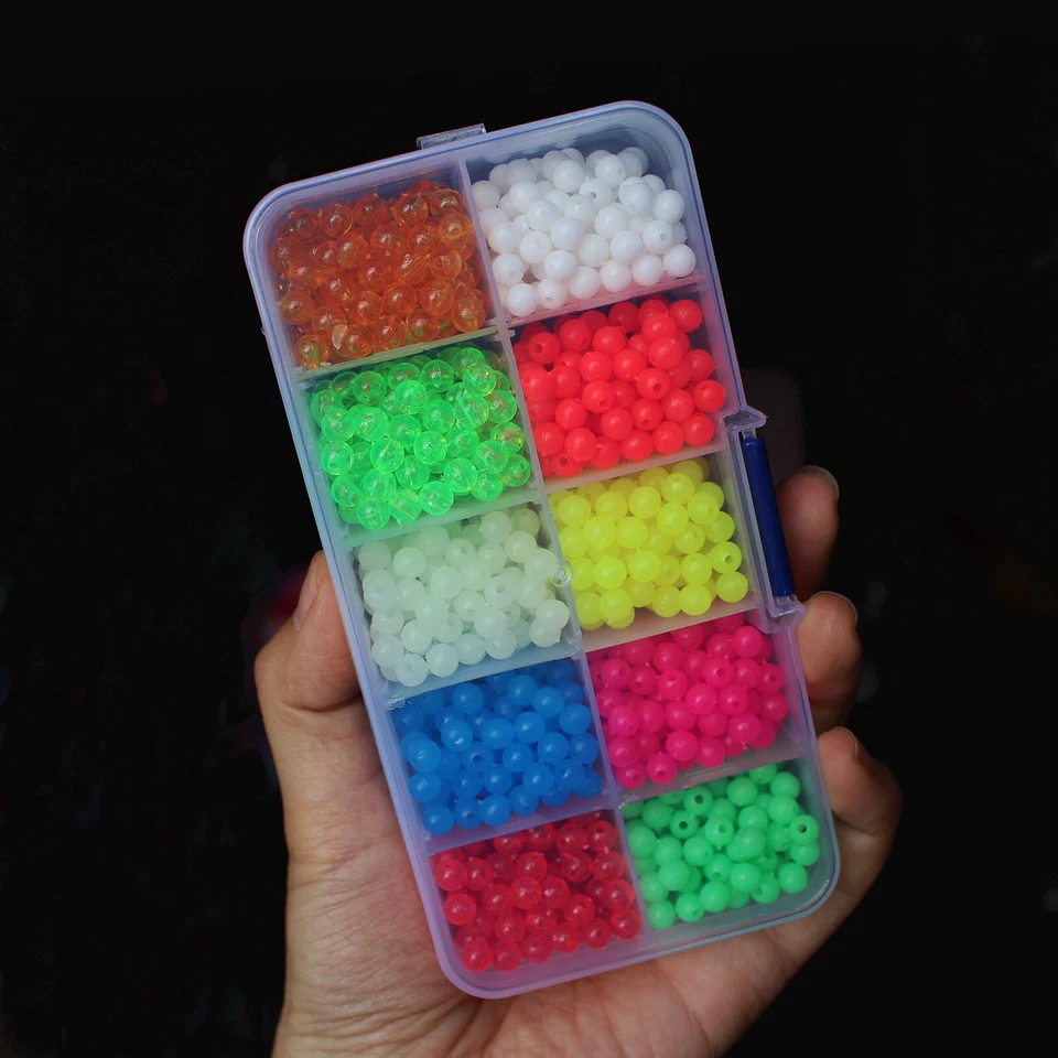 1000 piezas/Caja Cuentas de Pesca de Plástico UV de 5 mm Señuelo Flotante Redondo Cebo Aparejos de Pesca Foto 2 de 4