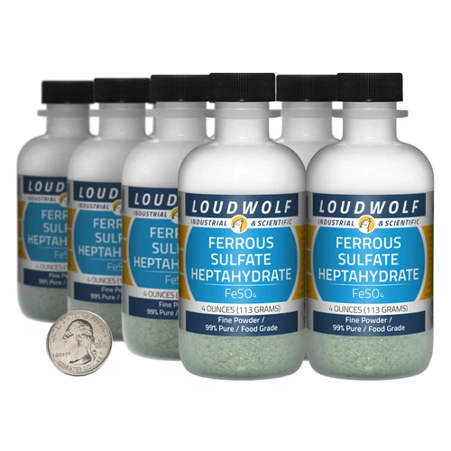 Ferrous Sulfate / 2 Pounds / 8 Bottles / 99% Pure Food Grade / Fine Powder / USA