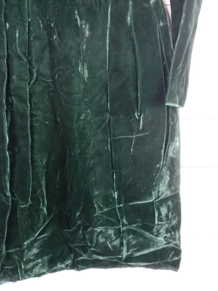 Vestido de terciopelo vintage de moda Sears para mujer talla 9/10 verde manga larga Foto 3 de 4
