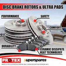 Front + Rear Disc Brake Rotors Brake Pads for Kia Stinger CK 2.0L RWD 2017-2023