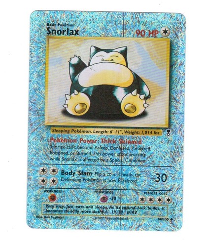 PSA 1 Snorlax 64/110 2002 Legendary Collection Reverse Holo Rare