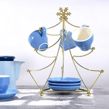 Christmas Tree Shape Mug Tree with 9 Hooks, Tea Cup Tree Stand Countertop
