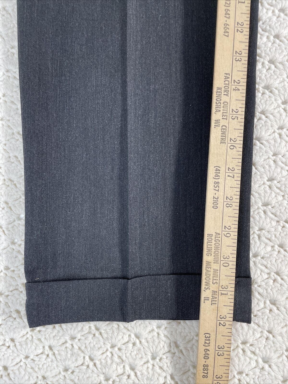 Tommy Hilfiger Men's Suit Wool Pants Cuff Pleated Dark Gray 34x32 EUC ...