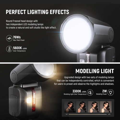 Z2-N 2.4G TTL Round Head Flash Speedlite for Nikon - Picture 3 of 8