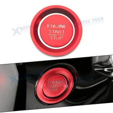 Red Ignition Start Stop Button Overlay Molding Decor For Honda Civic 11th Gen