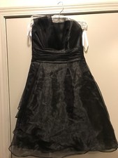 Davids Bridal bridesmaid/ formal event black above knee dress. Size 2