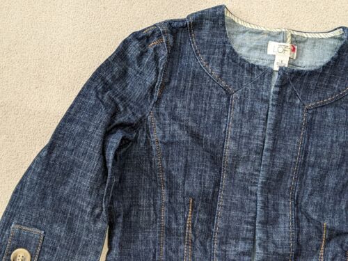 Ann Taylor Loft Denim Cover Jacke offen vorne dunkel gewaschen kurz Damen Größe 4 - Bild 3 von 15