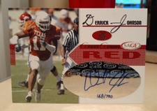 2005 DERRICK JOHNSON SAGE ROOKIE AUTO #d/700 TEXAS LONGHORNS KANSAS CITY CHIEFS
