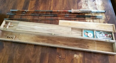 Montague Split Bamboo Fly Rod Vtg Montague Split Bamboo Fly ＆Lure