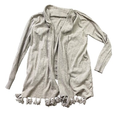 Staccato Open Front Cardigan Sweater Women's Size Medium Neutral Color Tasseled