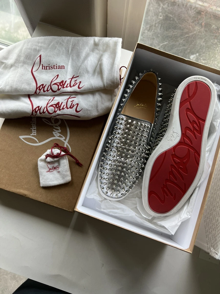 Christian Louboutin Women's Leather Upper Silver Casual Shoes for Christian Louboutin Women's Leather Upper Silver Casual Shoes for