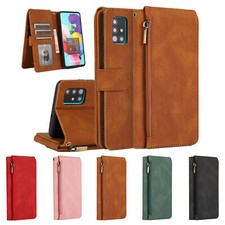 Flip Zipper Leather Wallet Card Stand Case For Samsung S24Ultra S23 A52 A53 A54