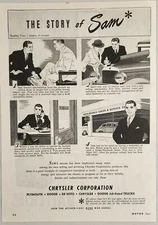 1944 Print Ad Chrysler Corporation Car Salesman at Dealership Story of Sam