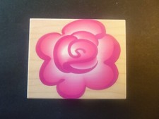 Rose Bloom - Wood Mounted Rubber Stamp