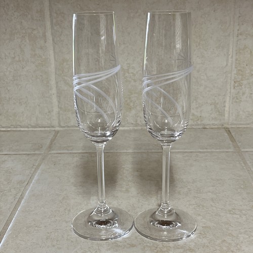 Waterford Y2K Marquis Millennium 2000 Etched Champagne Toasting Flute Set Of 2 - Picture 3 of 8