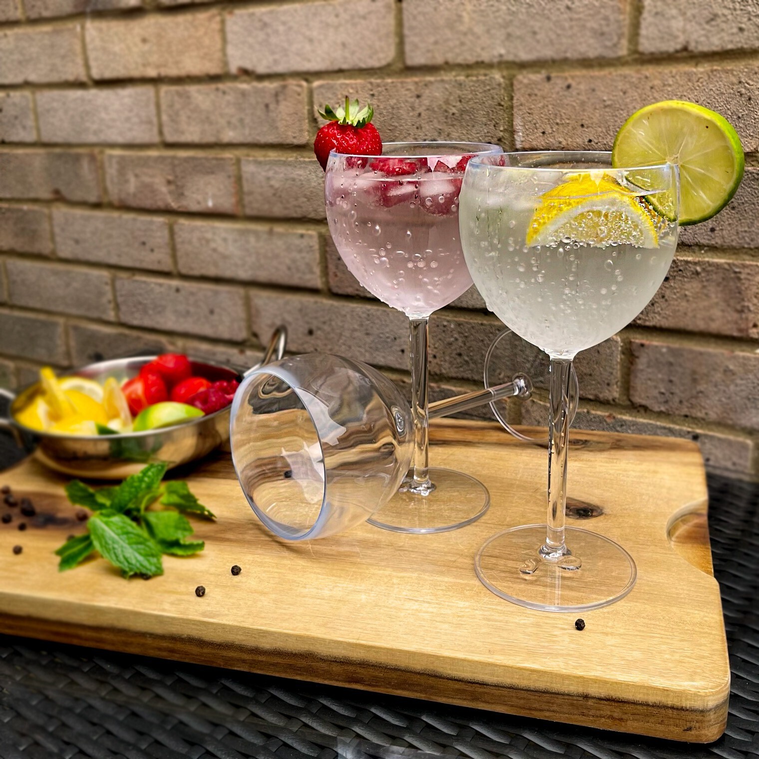 6X Reutilizable Ginebra Gafas sin Bpa Plástico Claro 400ml Capacidad Globo Bol