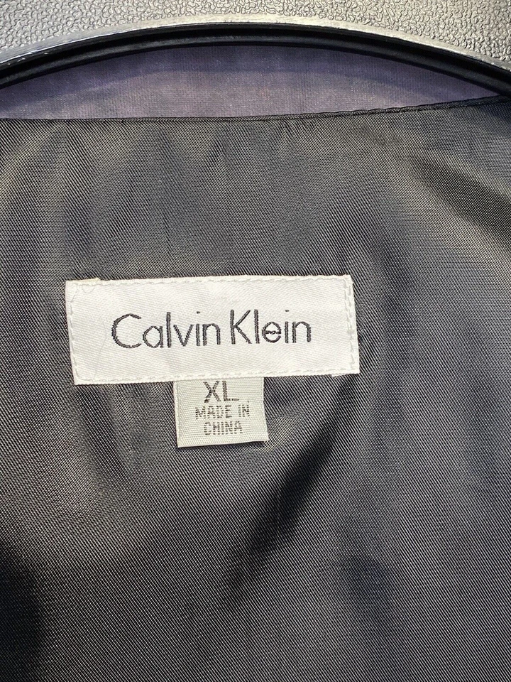 Calvin Klein Formal Wear Vest Mens XL Silver Sleeveless Strap Back Plaid Wedding - Image 3 of 4