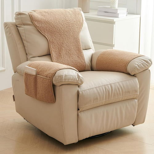 3Pcs Recliner Slipcovers Armrest Covers for Recliner Chair Non Slip Sherpa Headr - Picture 11 of 12
