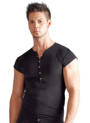 SVENJOYMENT UNDERWEAR Herren Shirt Knöpfe S M L XL schwarz Mikrofaser Party Swinger "Klassiky" C33