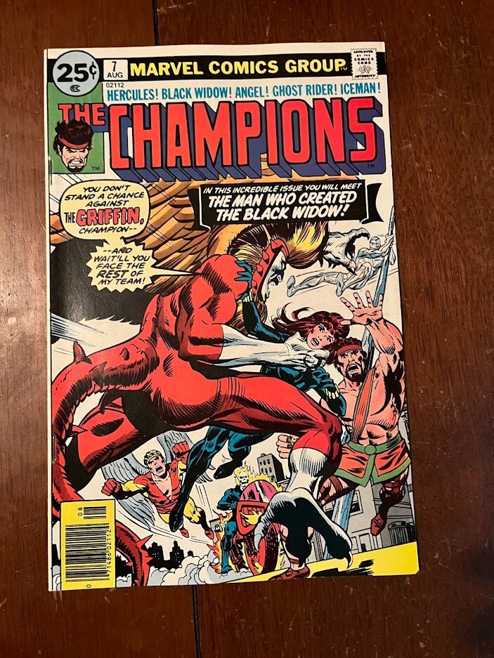 Champions # 7 Fn/Vf Marvel Comics 1976 Black Widow Hercules Ghost Rider