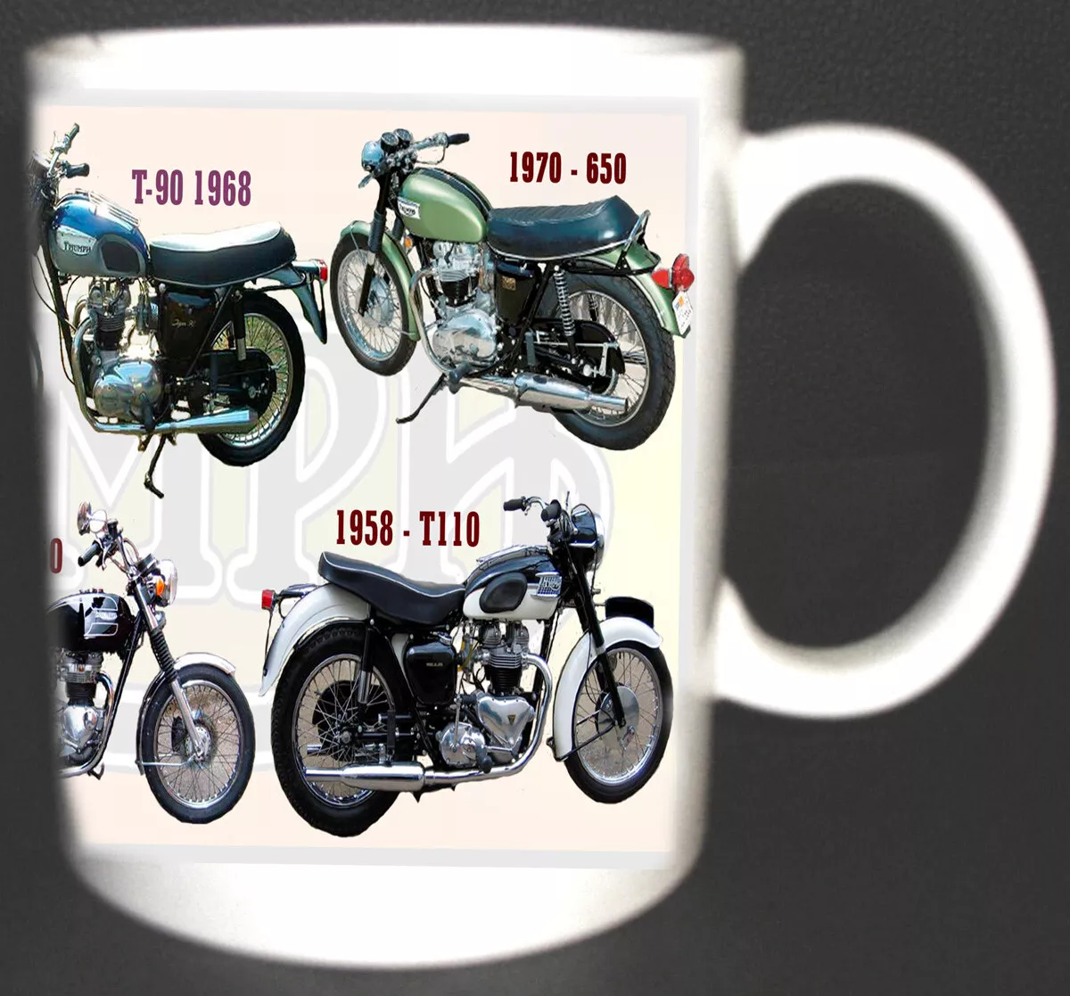 TRIUMPH TIGER T110 T90 MOTORBIKE COFFEE MUG. LIMITED EDITION. CLASSIC BIKE