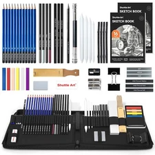 Drawing Kit 52 Pack Pencils Set Professional Art with Sketch Graphite Charcoal