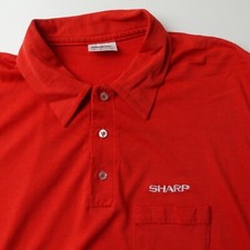 Vintage 80s 90s SHARP electronics TV Employee Staff Shirt Size Large Made in USA