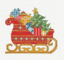 SP.ORDER  Santa's Sleigh  Gifts  STITCH GUIDE Needlepoint Canvas CH Designs
