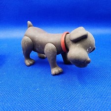 Vintage Pound Puppies Tonka Corp Toy Figure 1986 Posable Brown Dog Red Collar PP