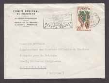 FRANCE - RED BERET PARACHUTE REGIMENT FRANCE #846 COVER MARSEILLES-BRUSSELS 1958