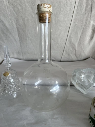 Vintage PYREX WEICO Company Glass Wine Carafe, Crystal Glass Bell, Glass Heart