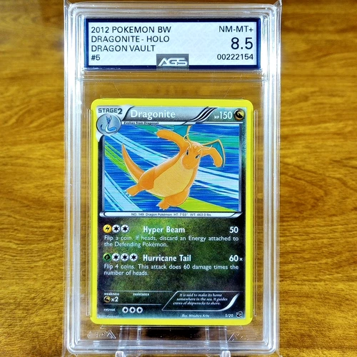 Pokemon Black & White Dragon Vault Dragonite 5/20 AGS NM-MT+ 8.5 Holo Rare 2012