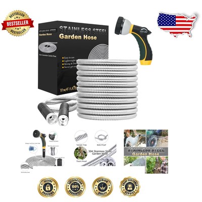 Lightweight and Durable 100 FT Flexible Garden Hose with Leak-Proof Connectors