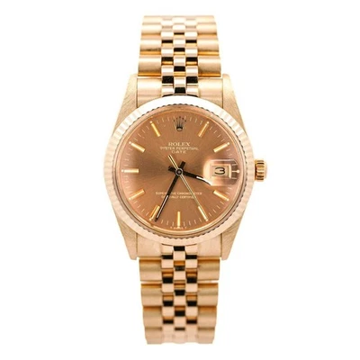 Vintage Rolex OP Date 34mm 14k Gold Champagne Dial Uhr - Bild 1 von 4