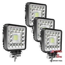 LED Tractor Work Lights, 4 Inch LED Pods Lights 123W Square 12V 24V Spot 4PCS
