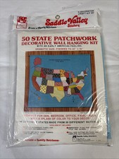 Saddle Valley Stitchery 50 State Patchwork Wall Hanging Kit 44  x36  VTG NOS 1976