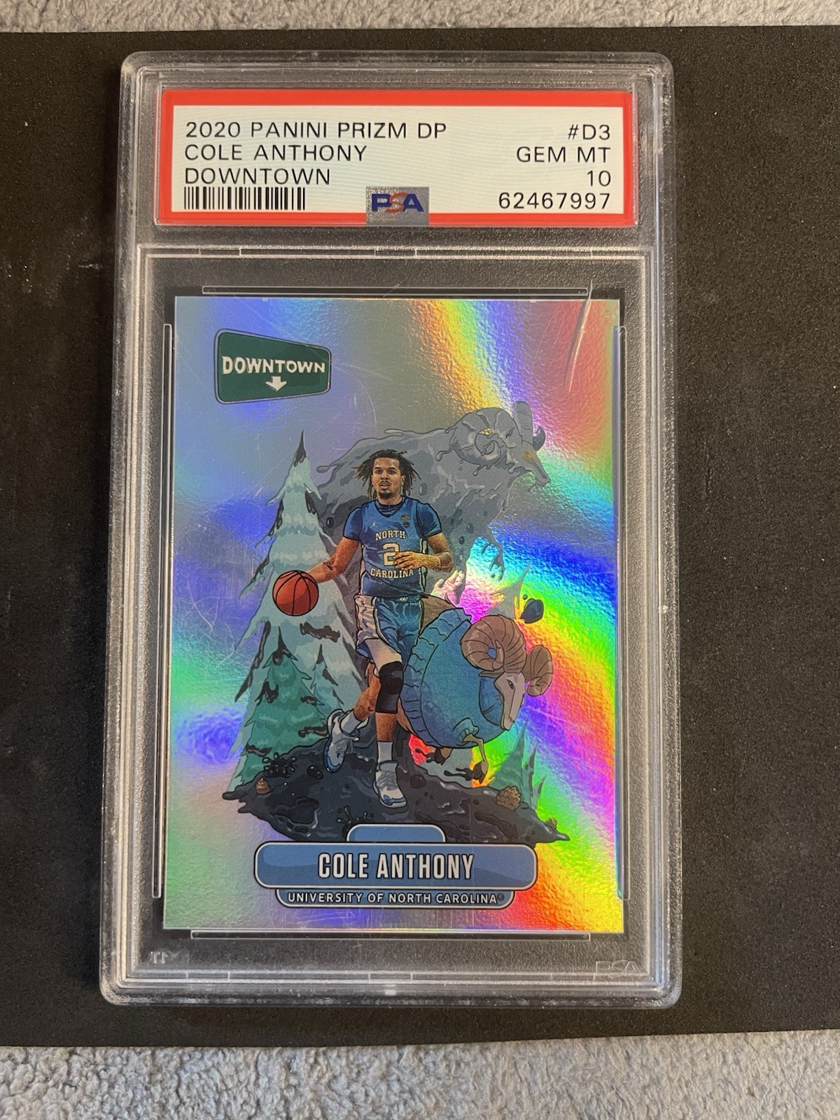Panini 2020 Prizm Draft Picks Cole Anthony Downtown #D3 RC PSA 10